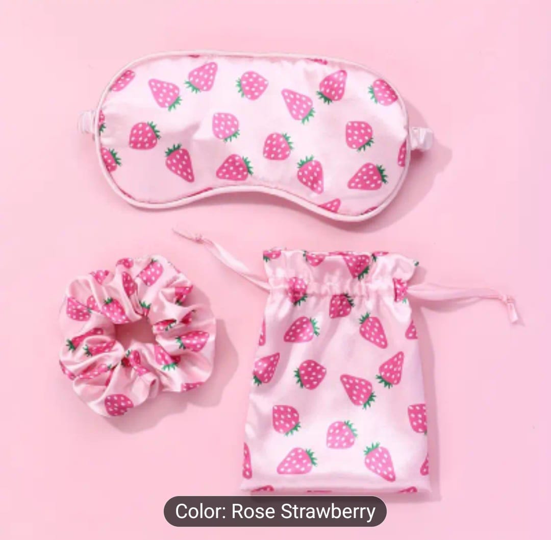Strawberry Print Hair Accessory Set for Girls – Sweet, Fun & Adorable