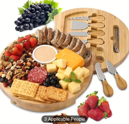 1pc Universal Bamboo Cheese Board Set