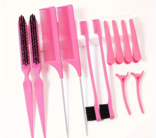 Pink Hair Styling Comb Combo