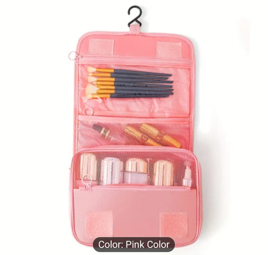 Pink Large Capacity Hanging Toiletry Bag