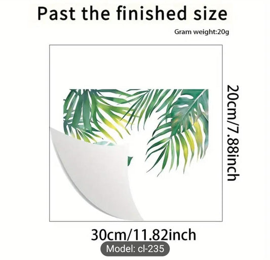 Green Tropical Leaf Sticker – 20cm (H) x 30cm (W)