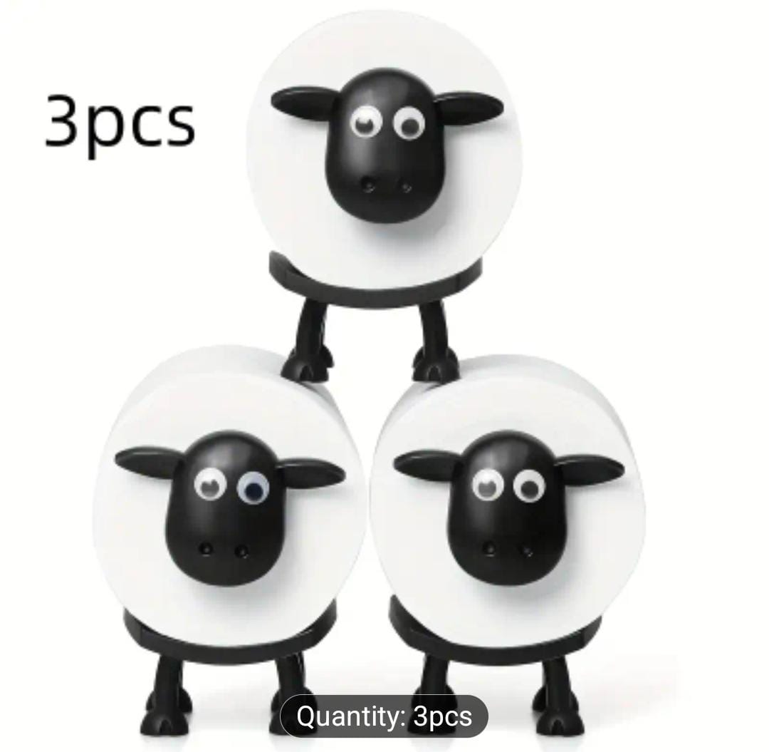 3pc Sheep Toilet Roll Holder