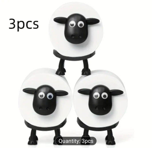 3pc Sheep Toilet Roll Holder