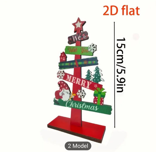 1pc Small Wooden Christmas Tree Decoration (15cm Height)
