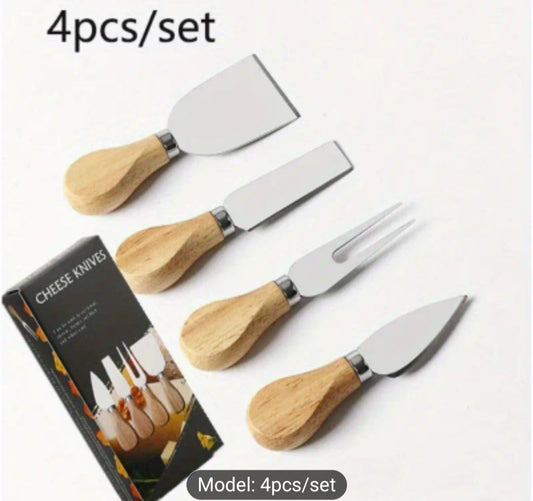 4-Piece Stainless Steel Cheese Knife Set